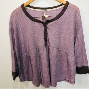 Free People lightweight Henley babydoll style top
